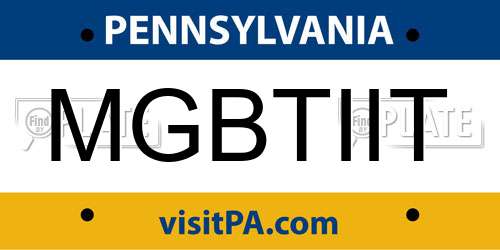 MGBTIIT Pennsylvania License Plate