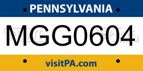 MGG0604 Pennsylvania License Plate