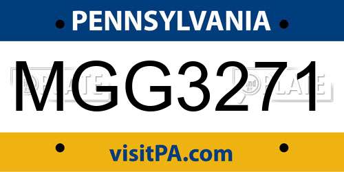 MGG3271 Pennsylvania License Plate