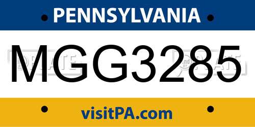MGG3285 Pennsylvania License Plate
