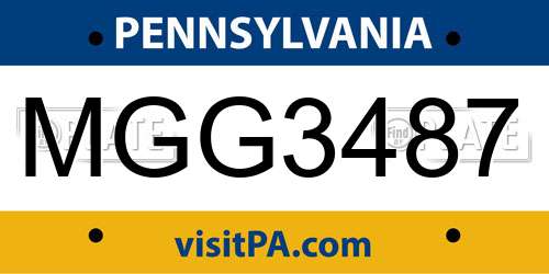 MGG3487 Pennsylvania License Plate
