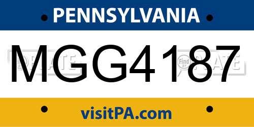 MGG4187 Pennsylvania License Plate