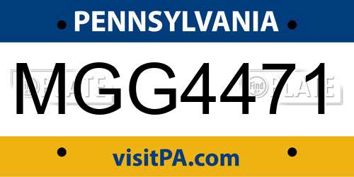 MGG4471 Pennsylvania License Plate