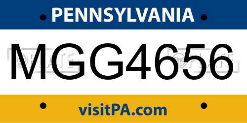 MGG4656 Pennsylvania License Plate