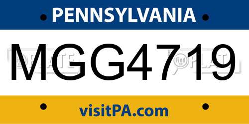MGG4719 Pennsylvania License Plate