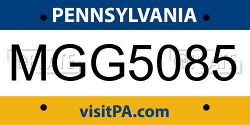 MGG5085 Pennsylvania License Plate