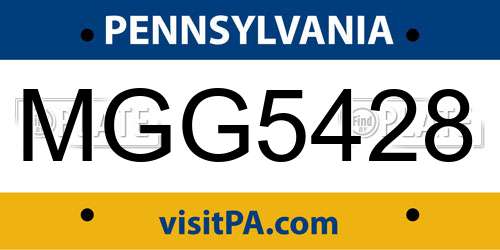 MGG5428 Pennsylvania License Plate