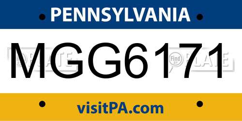 MGG6171 Pennsylvania License Plate