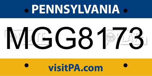 MGG8173 Pennsylvania License Plate