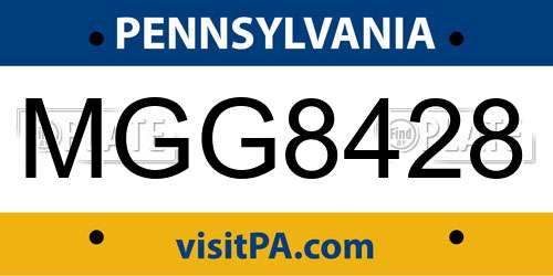 MGG8428 Pennsylvania License Plate
