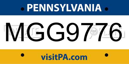 MGG9776 Pennsylvania License Plate