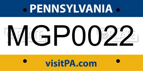 MGP0022 Pennsylvania License Plate