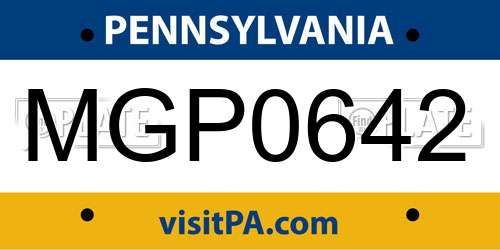 MGP0642 Pennsylvania License Plate