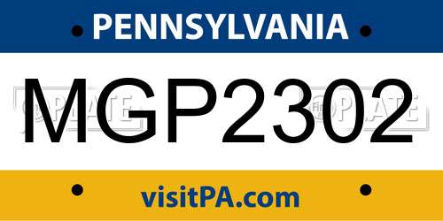 MGP2302 Pennsylvania License Plate