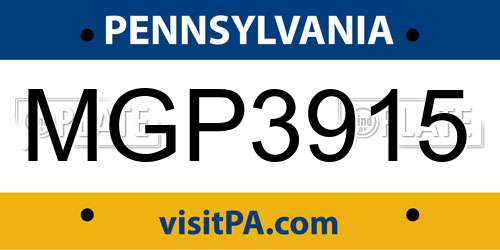 MGP3915 Pennsylvania License Plate