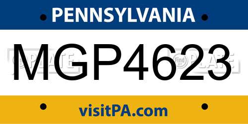 MGP4623 Pennsylvania License Plate