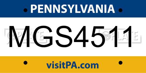 MGS4511 Pennsylvania License Plate