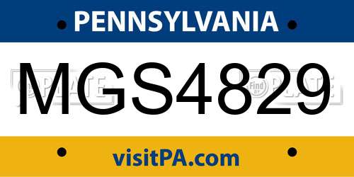 MGS4829 Pennsylvania License Plate
