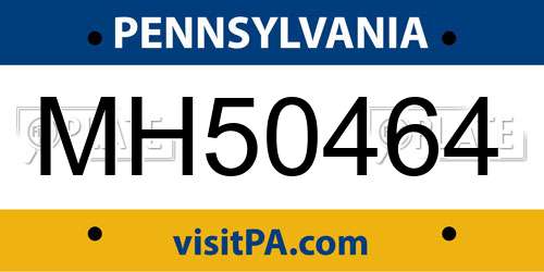 MH50464 Pennsylvania License Plate