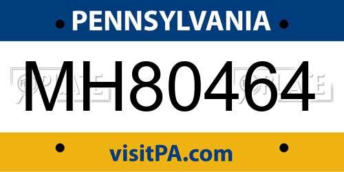 MH80464 Pennsylvania License Plate