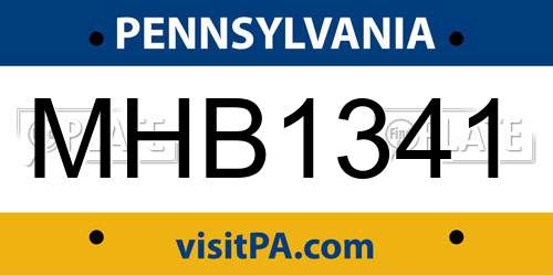 MHB1341 Pennsylvania License Plate