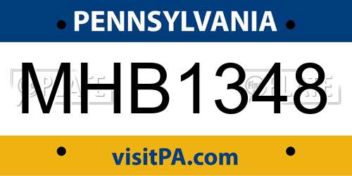MHB1348 Pennsylvania License Plate