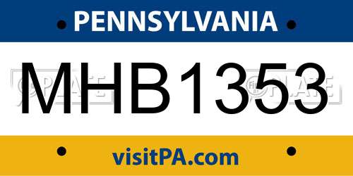 MHB1353 Pennsylvania License Plate