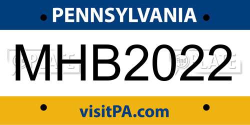 MHB2022 Pennsylvania License Plate