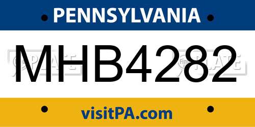 MHB4282 Pennsylvania License Plate