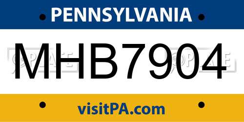 MHB7904 Pennsylvania License Plate