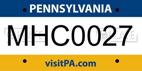 MHC0027 Pennsylvania License Plate