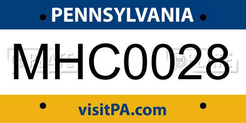 MHC0028 Pennsylvania License Plate