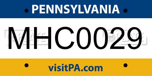 MHC0029 Pennsylvania License Plate