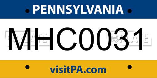 MHC0031 Pennsylvania License Plate