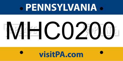 MHC0200 Pennsylvania License Plate