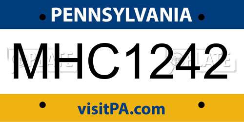 MHC1242 Pennsylvania License Plate