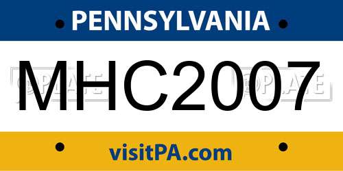 MHC2007 Pennsylvania License Plate