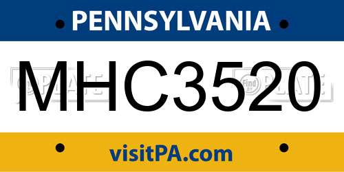 MHC3520 Pennsylvania License Plate