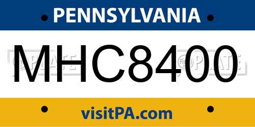 MHC8400 Pennsylvania License Plate