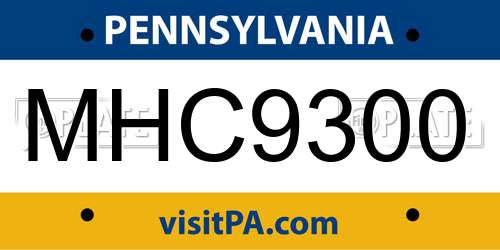 MHC9300 Pennsylvania License Plate