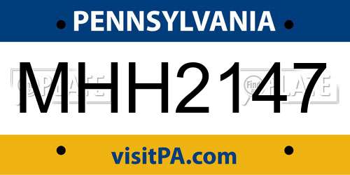 MHH2147 Pennsylvania License Plate