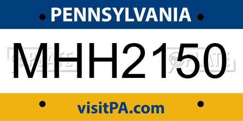 MHH2150 Pennsylvania License Plate