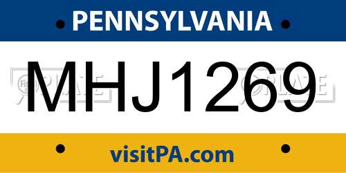 MHJ1269 Pennsylvania License Plate
