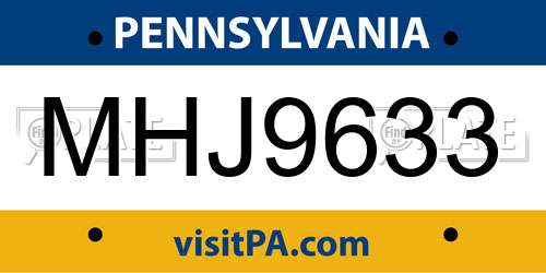 MHJ9633 Pennsylvania License Plate