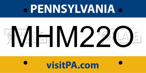 MHM22O Pennsylvania License Plate