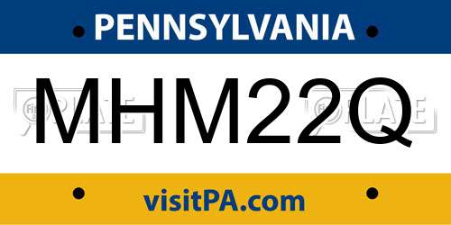 MHM22Q Pennsylvania License Plate