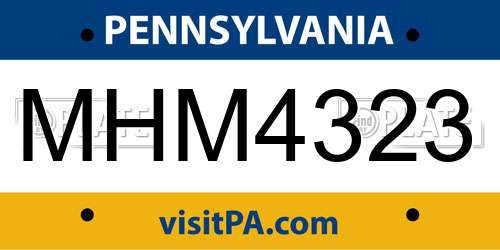 MHM4323 Pennsylvania License Plate