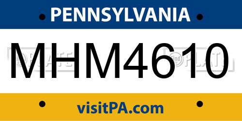 MHM4610 Pennsylvania License Plate