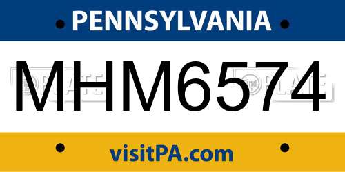 MHM6574 Pennsylvania License Plate