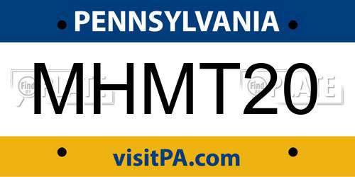 MHMT20 Pennsylvania License Plate